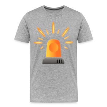 Voyant d’alerte de sirène jaune orange - T-shirt bio Premium Homme - gris chiné - Devant - Damien (186cm)