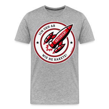 Abiturient – Ich Geh Ab Wie Ne Rakete! (POS Red) - Männer Premium Bio T-Shirt - Grau meliert - Vorne - Damien (186cm)