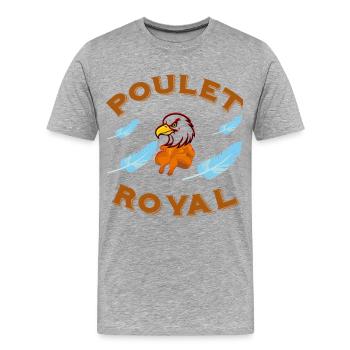 Brathähnchen-Adler-Kondor-Humor-Design - Männer Premium Bio T-Shirt - Grau meliert - Vorne - Damien (186cm)