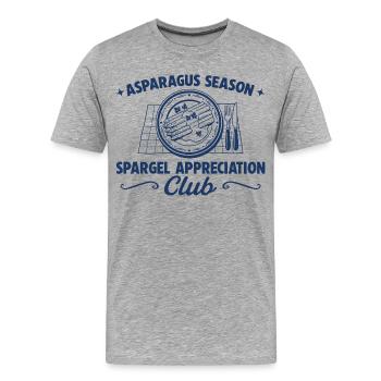 Spargel Appreciation Club – Retro Gourmet - Männer Premium Bio T-Shirt - Grau meliert - Vorne - Damien (186cm)