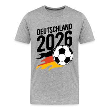 Fußball Flamme Deutschland 2026 - Männer Premium Bio T-Shirt - Grau meliert - Vorne - Damien (186cm)