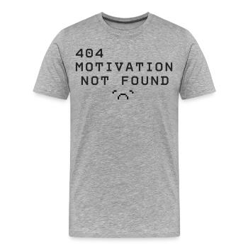 404 Motivation not found - Men's Premium Organic T-Shirt - heather grey - Front - Damien (186cm)