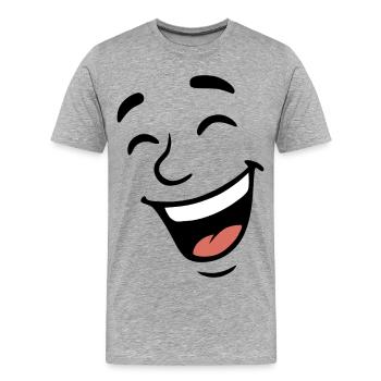Rire au visage - T-shirt bio Premium Homme - gris chiné - Devant - Damien (186cm)