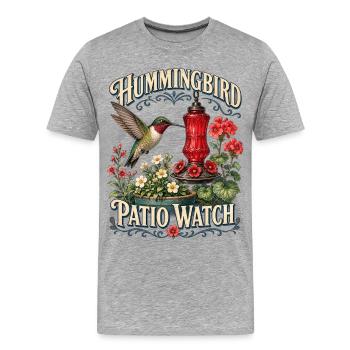 HUMMINGBIRD PATIO WATCH - Männer Premium Bio T-Shirt - Grau meliert - Vorne - Damien (186cm)