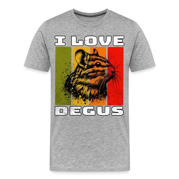 Degu Degu - Männer Premium Bio T-Shirt - Grau meliert - Vorne - Damien (186cm)