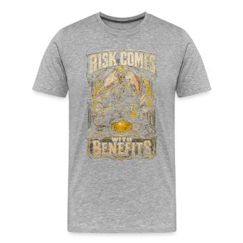 Bohrinsel Ölplattformarbeiter - Männer Premium Bio T-Shirt - Grau meliert - Vorne - Damien (186cm)