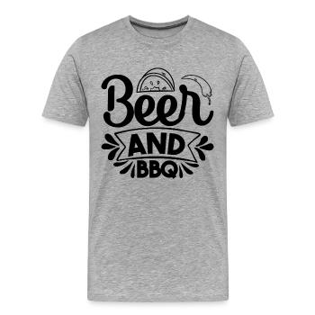 Beer BBQ - Männer Premium Bio T-Shirt - Grau meliert - Vorne - Damien (186cm)