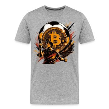crypto jubilation bitcoin power germany football - Men's Premium Organic T-Shirt - heather grey - Front - Damien (186cm)