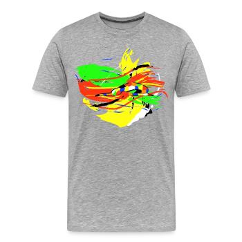 Yoga Pose - Child Asana - Abstract - Men's Premium Organic T-Shirt - heather grey - Front - Damien (186cm)