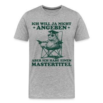 Mastertitel Capybara mit Master Abschluss - Männer Premium Bio T-Shirt - Grau meliert - Vorne - Damien (186cm)