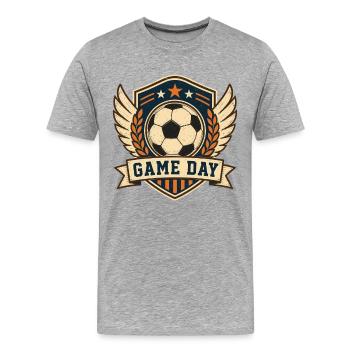 Motif du jour de match de football - T-shirt bio Premium Homme - gris chiné - Devant - Damien (186cm)