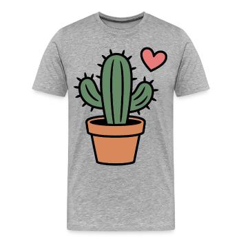 Cactus - Men's Premium Organic T-Shirt - heather grey - Front - Damien (186cm)