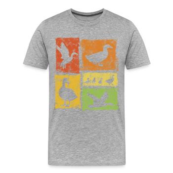 Duck Perspectives - Retro Graphic - Men's Premium Organic T-Shirt - heather grey - Front - Damien (186cm)
