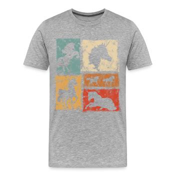Unicorns in perspectives with stars - Men's Premium Organic T-Shirt - heather grey - Front - Damien (186cm)