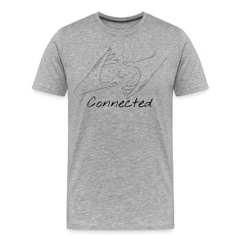Mains Cosmiques Connectées Étoiles - T-shirt bio Premium Homme - gris chiné - Devant - Damien (186cm)