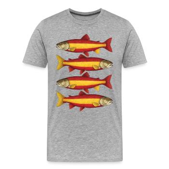 Poisson vintage du pavillon espagnol - T-shirt bio Premium Homme - gris chiné - Devant - Damien (186cm)