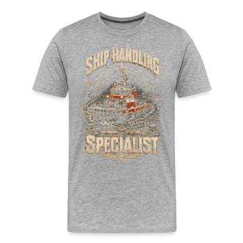 Remorqueurs Spécialiste de la manutention des remorqueurs - T-shirt bio Premium Homme - gris chiné - Devant - Damien (186cm)