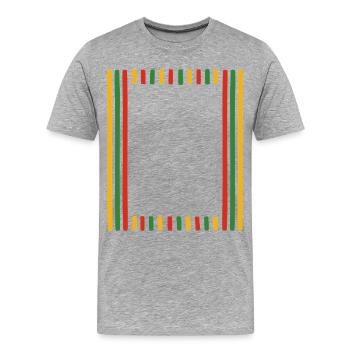 Rahmen Streifen  - Männer Premium Bio T-Shirt - Grau meliert - Vorne - Damien (186cm)