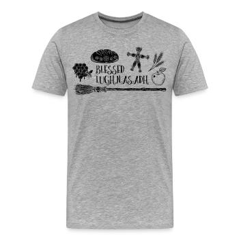Lughnasadh Lughnasa Lammas Festival - T-shirt bio Premium Homme - gris chiné - Devant - Damien (186cm)