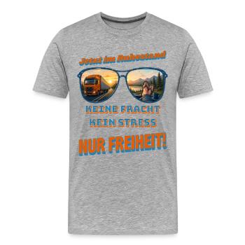 LKW Fahrer Ruhestand Keine Fracht Kein Stress - Männer Premium Bio T-Shirt - Grau meliert - Vorne - Damien (186cm)