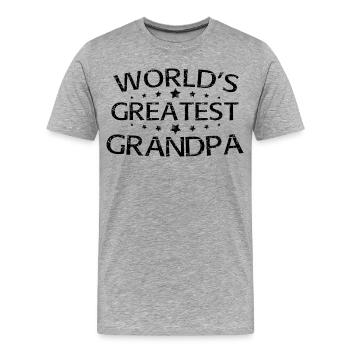 Le plus grand grand-père du monde, le meilleur grand-père de tous les temps - T-shirt bio Premium Homme - gris chiné - Devant - Damien (186cm)