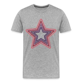 Néon Stern Rétro Vintage Y2K Star Design - T-shirt bio Premium Homme - gris chiné - Devant - Damien (186cm)