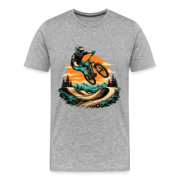 Crossb Dirt Jump Whip Freerider Biker Sunset - T-shirt bio Premium Homme - gris chiné - Devant - Damien (186cm)