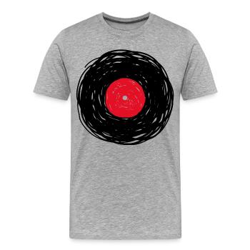 Esquisse de l’album vinyle - T-shirt bio Premium Homme - gris chiné - Devant - Damien (186cm)