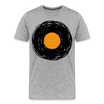 Esquisse de l’album vinyle - T-shirt bio Premium Homme - gris chiné - Devant - Damien (186cm)
