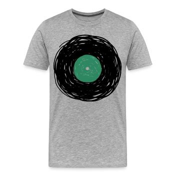 Esquisse de l’album vinyle - T-shirt bio Premium Homme - gris chiné - Devant - Damien (186cm)