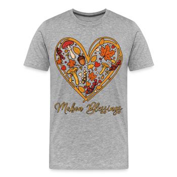 Bénédictions Mabon Équinoxe d’automne païen - T-shirt bio Premium Homme - gris chiné - Devant - Damien (186cm)