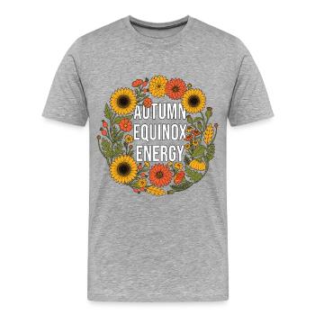 Énergie de l’équinoxe d’automne Roue Mabon de l’année Paganisme - T-shirt bio Premium Homme - gris chiné - Devant - Damien (186cm)
