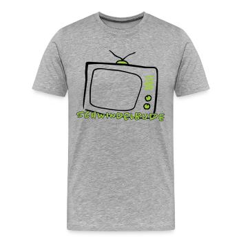 Medienkritik Shirt – Schwindelbude TV Satire State - Männer Premium Bio T-Shirt - Grau meliert - Vorne - Damien (186cm)