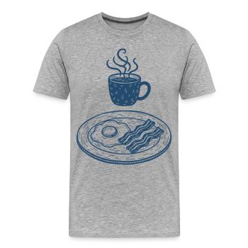 Petit-déjeuner Brunch drôle Café Sandwich Sandwich Sandwich - T-shirt bio Premium Homme - gris chiné - Devant - Damien (186cm)