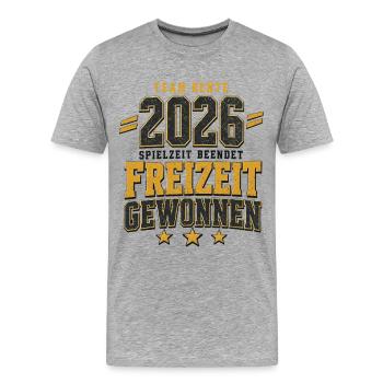 Team Rente 2026 Freizeit Gewonnen Ruhestand - Männer Premium Bio T-Shirt - Grau meliert - Vorne - Damien (186cm)