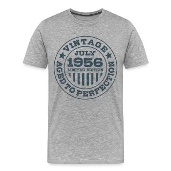 Vintage juillet 1956 Édition limitée Circle - T-shirt bio Premium Homme - gris chiné - Devant - Damien (186cm)
