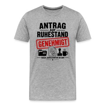 Antrag auf Ruhestand genehmigt - Männer Premium Bio T-Shirt - Grau meliert - Vorne - Damien (186cm)