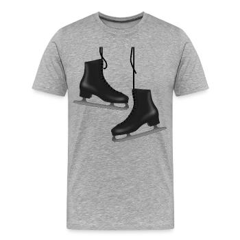 Eiskunstlauf Schlittschuhe - Männer Premium Bio T-Shirt - Grau meliert - Vorne - Damien (186cm)