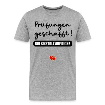 Abschluss Prüfungen geschafft - Männer Premium Bio T-Shirt - Grau meliert - Vorne - Damien (186cm)