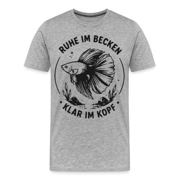 Ruhe im Becken Klar im Kopf - Männer Premium Bio T-Shirt - Grau meliert - Vorne - Damien (186cm)