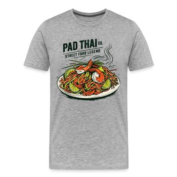 Pad Thai Street Food Legend - Men's Premium Organic T-Shirt - heather grey - Front - Damien (186cm)