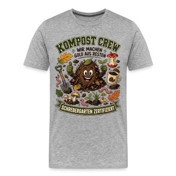 Kompost Crew Schrebergarten Humor Geschenk - Männer Premium Bio T-Shirt - Grau meliert - Vorne - Damien (186cm)