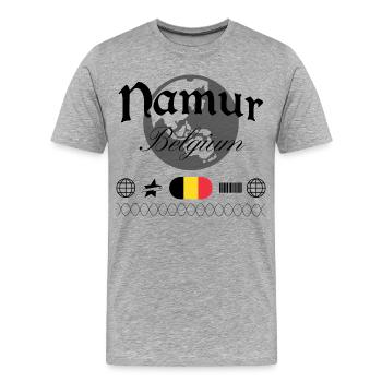 Namur Belgien Streetwear Reise Souvenir - Männer Premium Bio T-Shirt - Grau meliert - Vorne - Damien (186cm)