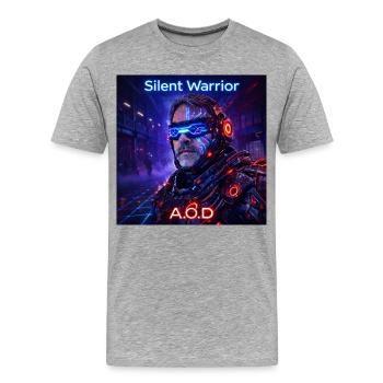 Guerrier Silencieux - T-shirt bio Premium Homme - gris chiné - Devant - Damien (186cm)