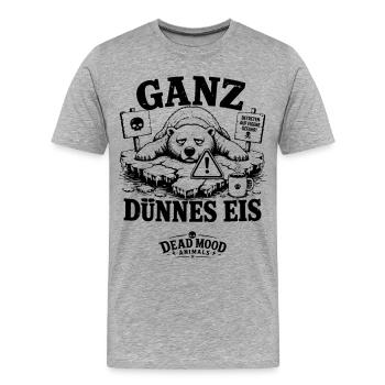 Introvertierte Kaffeeliebhaber und Sarkasmus-Fans - Männer Premium Bio T-Shirt - Grau meliert - Vorne - Damien (186cm)