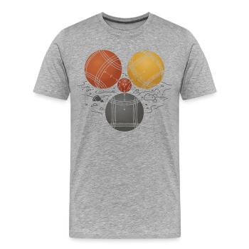 Pétanque Mesure Du Point Jeu De Boules - T-shirt bio Premium Homme - gris chiné - Devant - Damien (186cm)