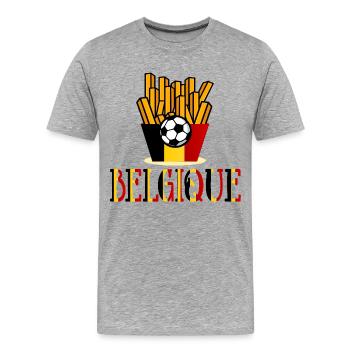 Belgique - T-shirt bio Premium Homme - gris chiné - Devant - Damien (186cm)