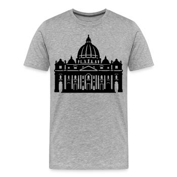 Basilique Saint-Pierre - T-shirt bio Premium Homme - gris chiné - Devant - Damien (186cm)