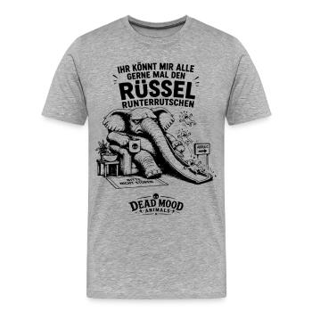Sarkasmus-Fans, Kaffeeliebhaber & Kollegen - Männer Premium Bio T-Shirt - Grau meliert - Vorne - Damien (186cm)