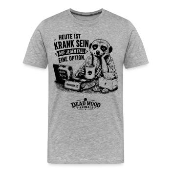 Alle, deren Akku schon morgens bei 0 % steht - Männer Premium Bio T-Shirt - Grau meliert - Vorne - Damien (186cm)